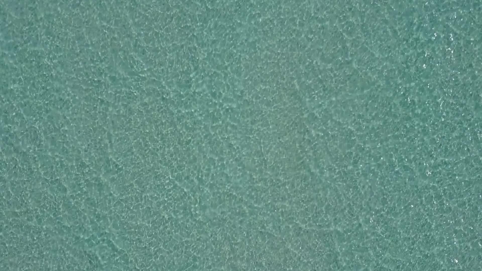 空中无人驾驶飞机在绿海和白沙背景下飞行视频的预览图