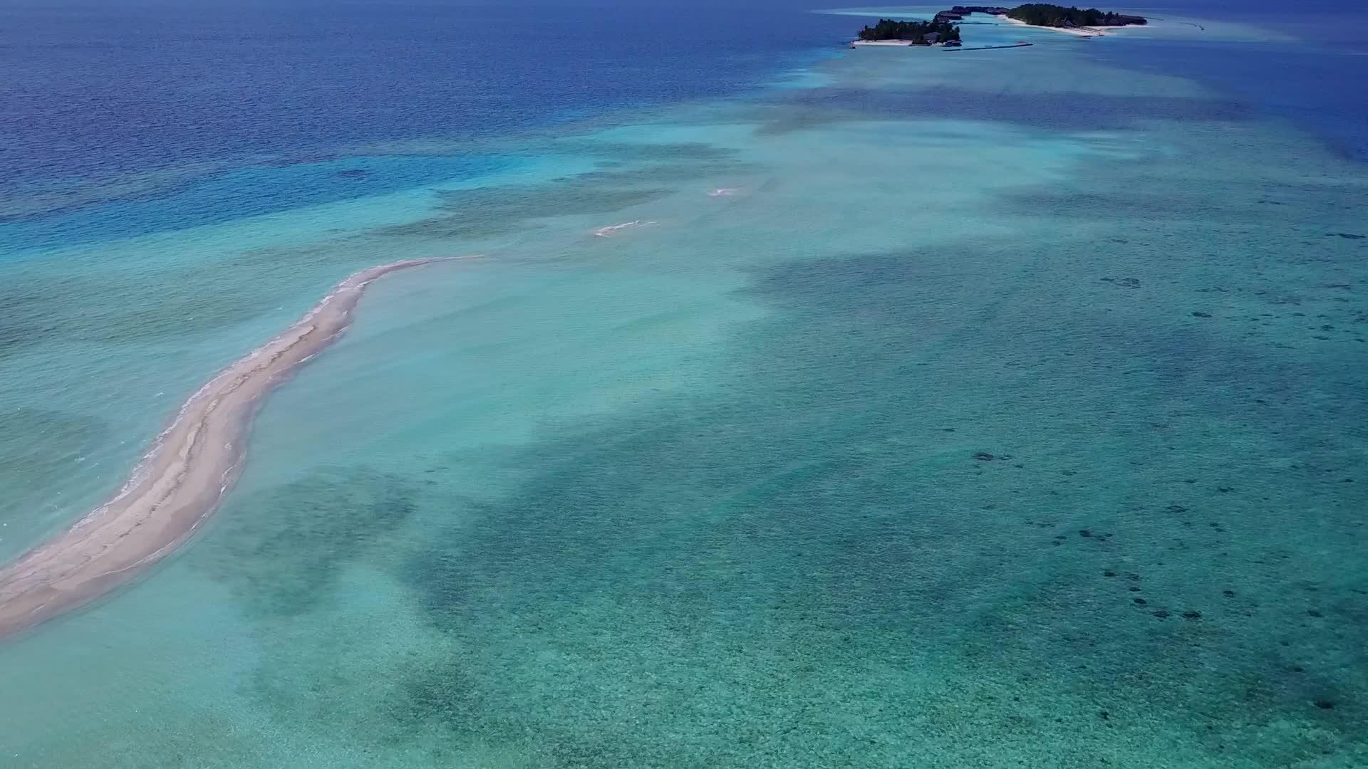 观察海滩野生生物的天堂海洋背景是浅环礁湖和干净的沙子视频的预览图