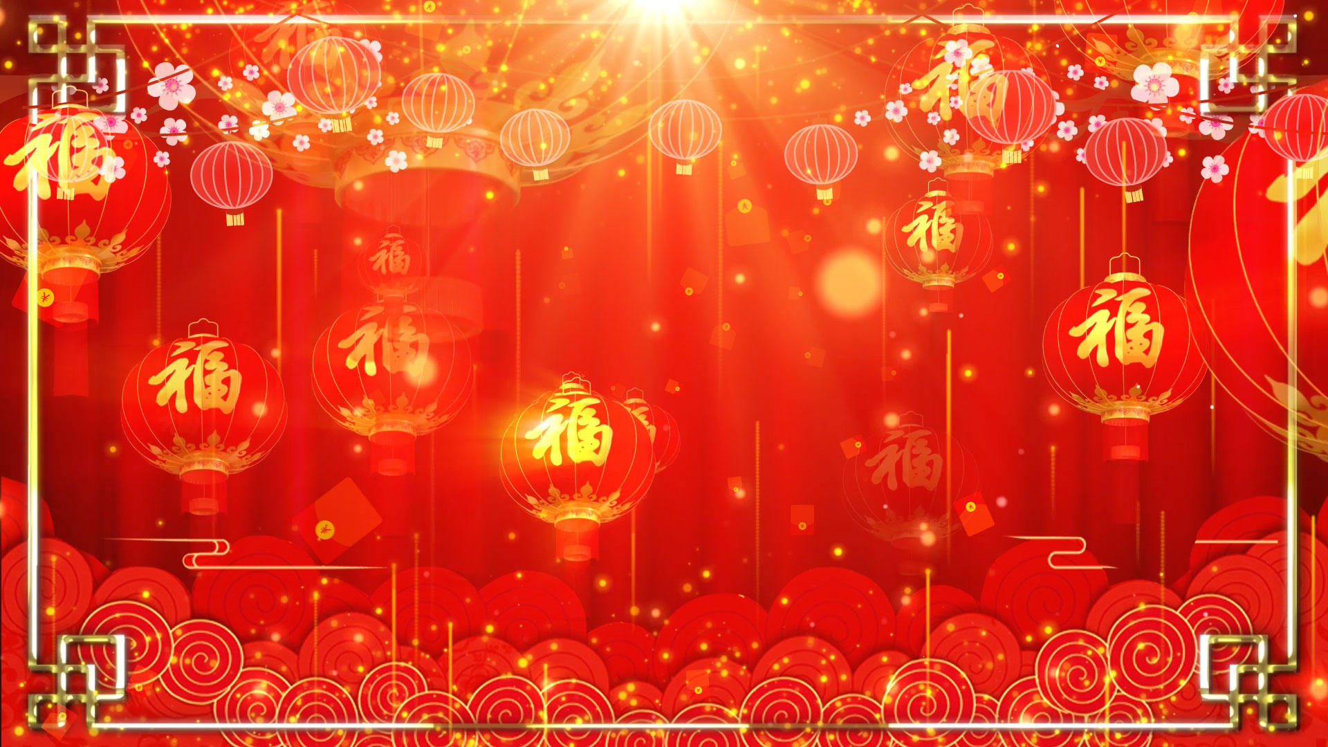 喜庆福气中国红LED背景视频的预览图