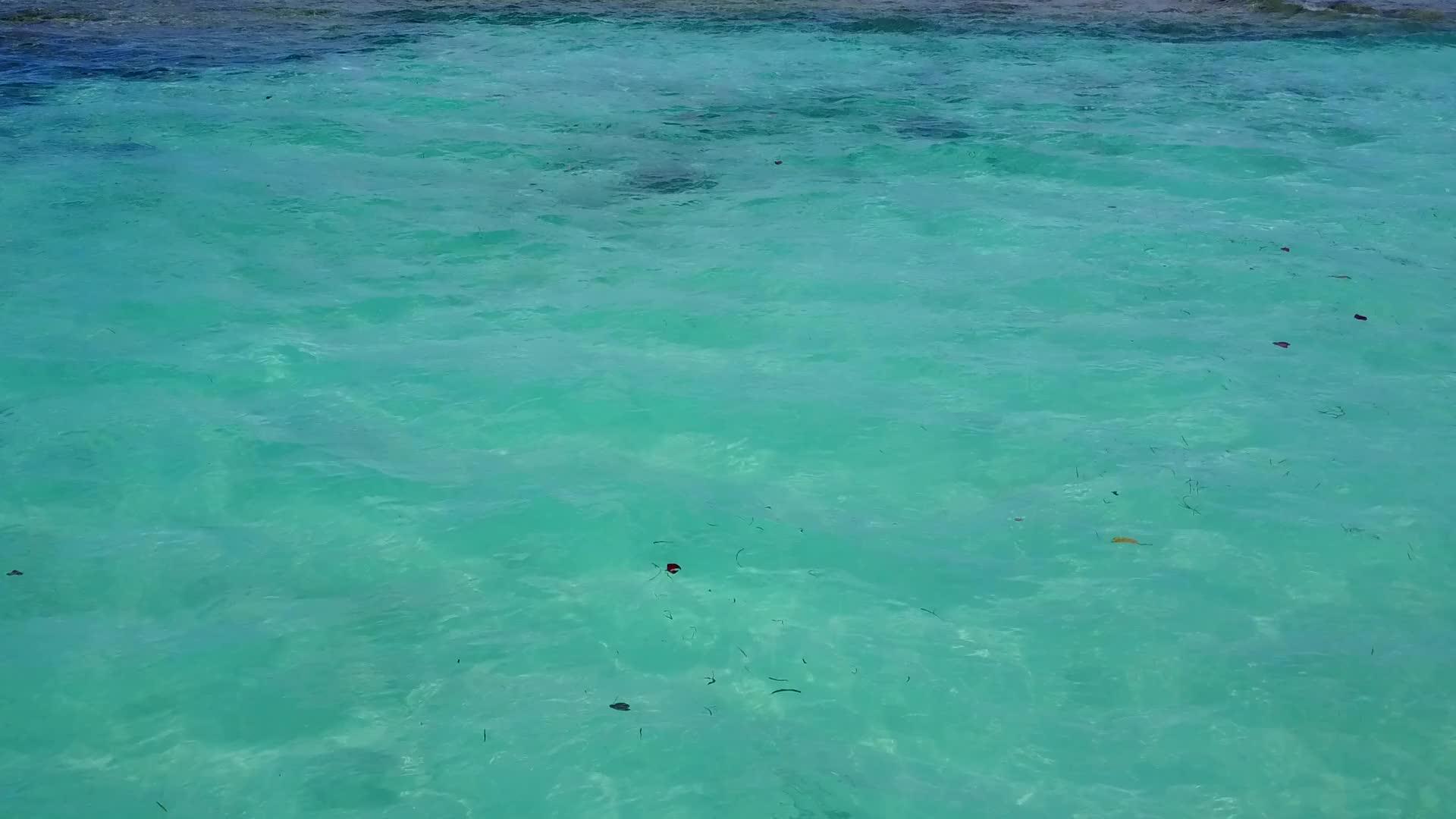 通过浅海的蓝海和白沙背景完美的海洋观光旅游视频的预览图