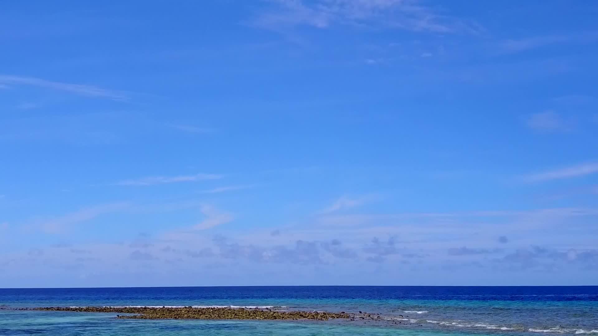蓝海浅沙背景蓝海天堂环礁湖海滩野生生物海景视频的预览图