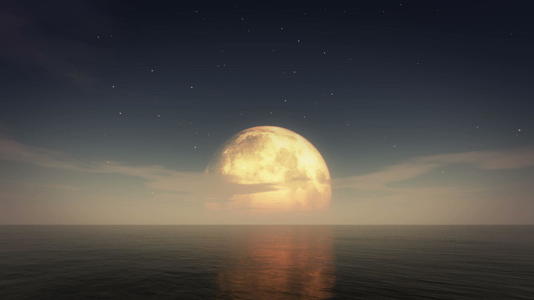 4k日夜月亮海4k视频的预览图