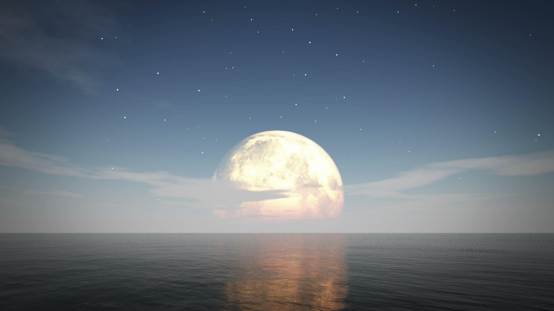 4k日夜月亮海4k视频的预览图