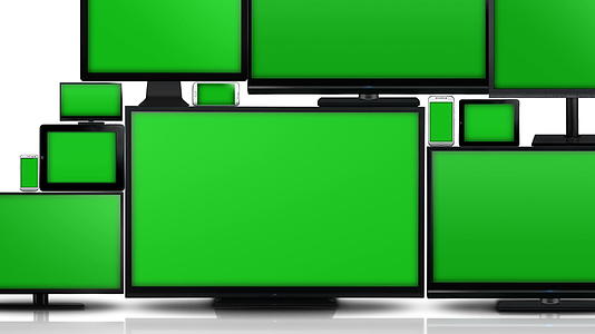 绿色屏幕上有许多不同类型的绿色屏幕视频的预览图