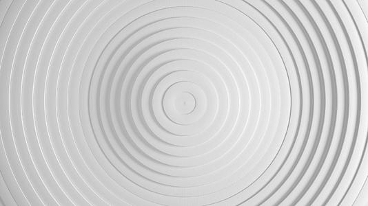 白色极简主义具有圆形抽象图案白色清洁环动画的位移效果视频的预览图