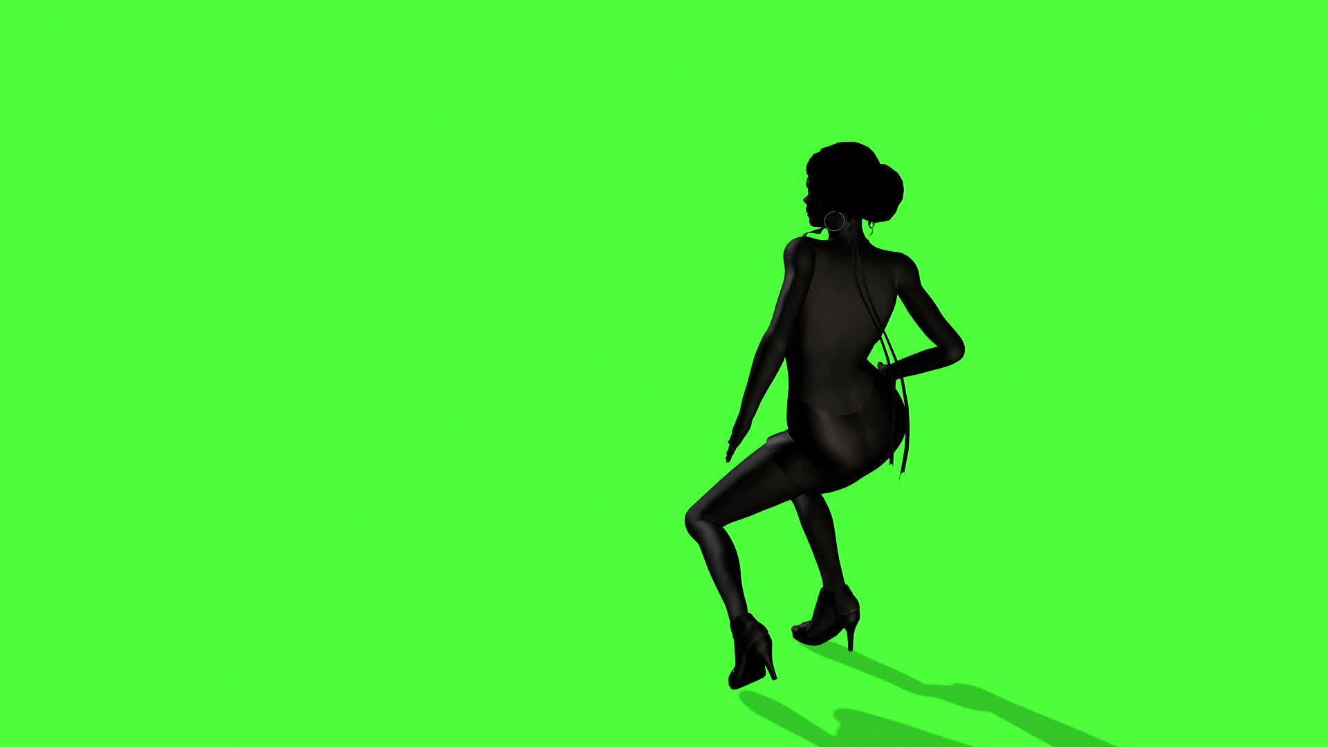 3d绿色屏幕上的女性形象优美的舞蹈动画视频的预览图