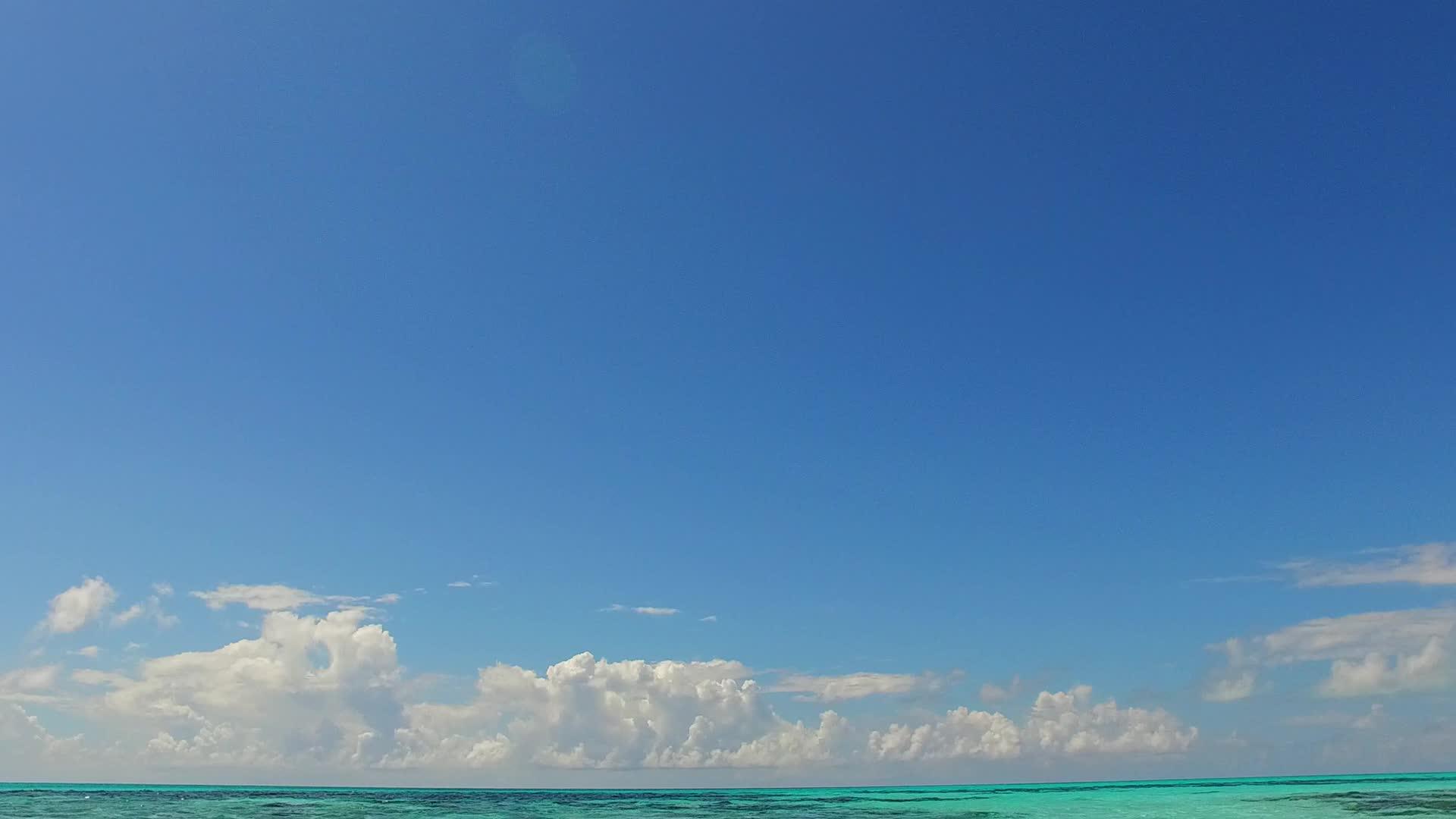 安静的海滨海滩假日浪漫主义性质从冲浪附近的清洁沙土视频的预览图