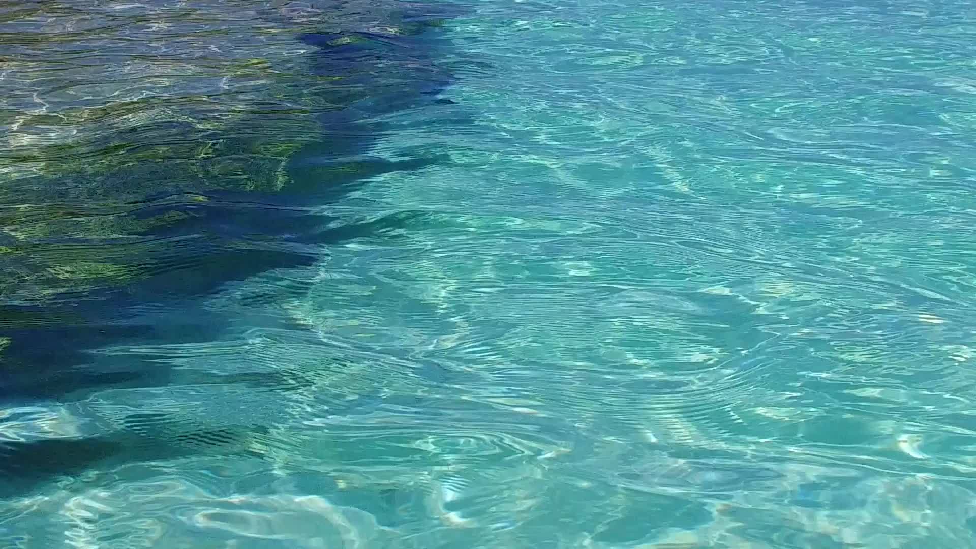 宁静的岛屿海滩以蓝环礁湖和海滩附近的白沙土为代表视频的预览图