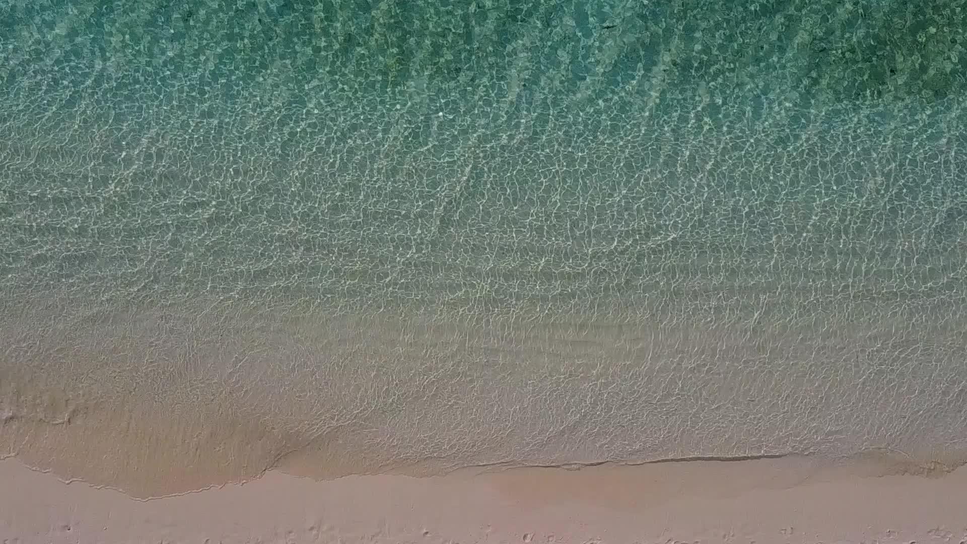 以透明环礁湖和珊瑚礁附近的浅沙背景为例视频的预览图