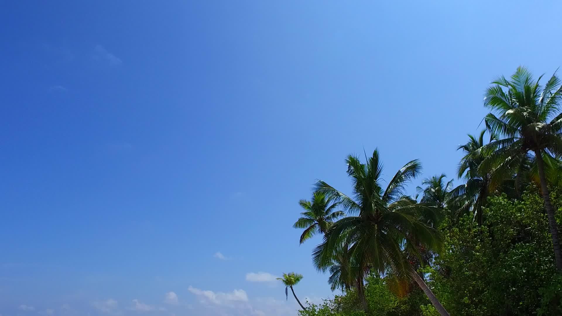 通过蓝绿色的大海和度假胜地附近的白色海滩背景看到奇怪的海滩视频的预览图