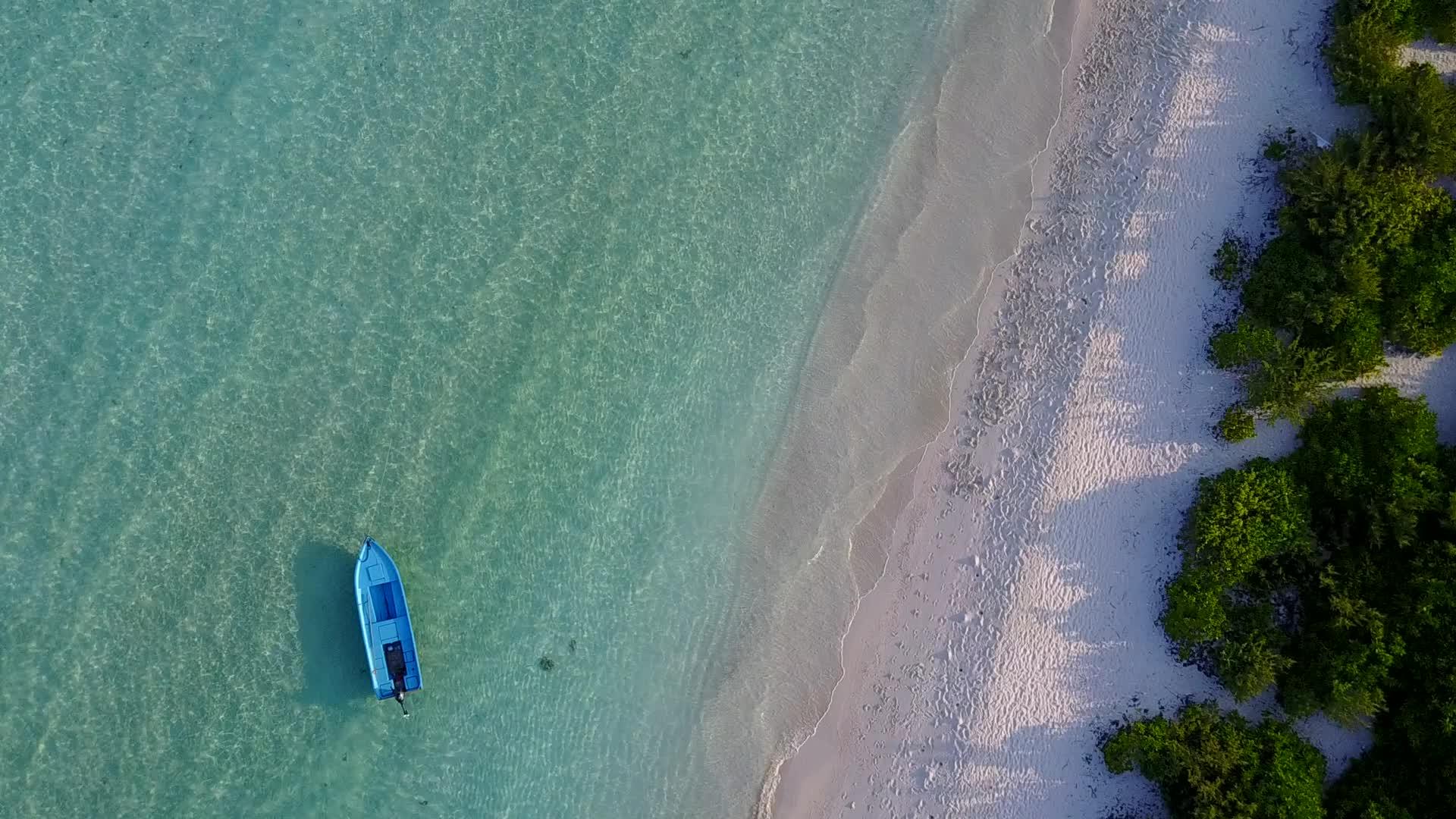 蓝海和白沙的背景靠近礁石近距离呈现出奢华的海滩生活视频的预览图