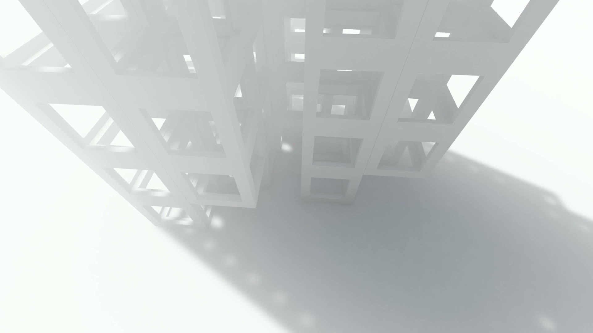 3d通过现代白色抽象模型视频的预览图