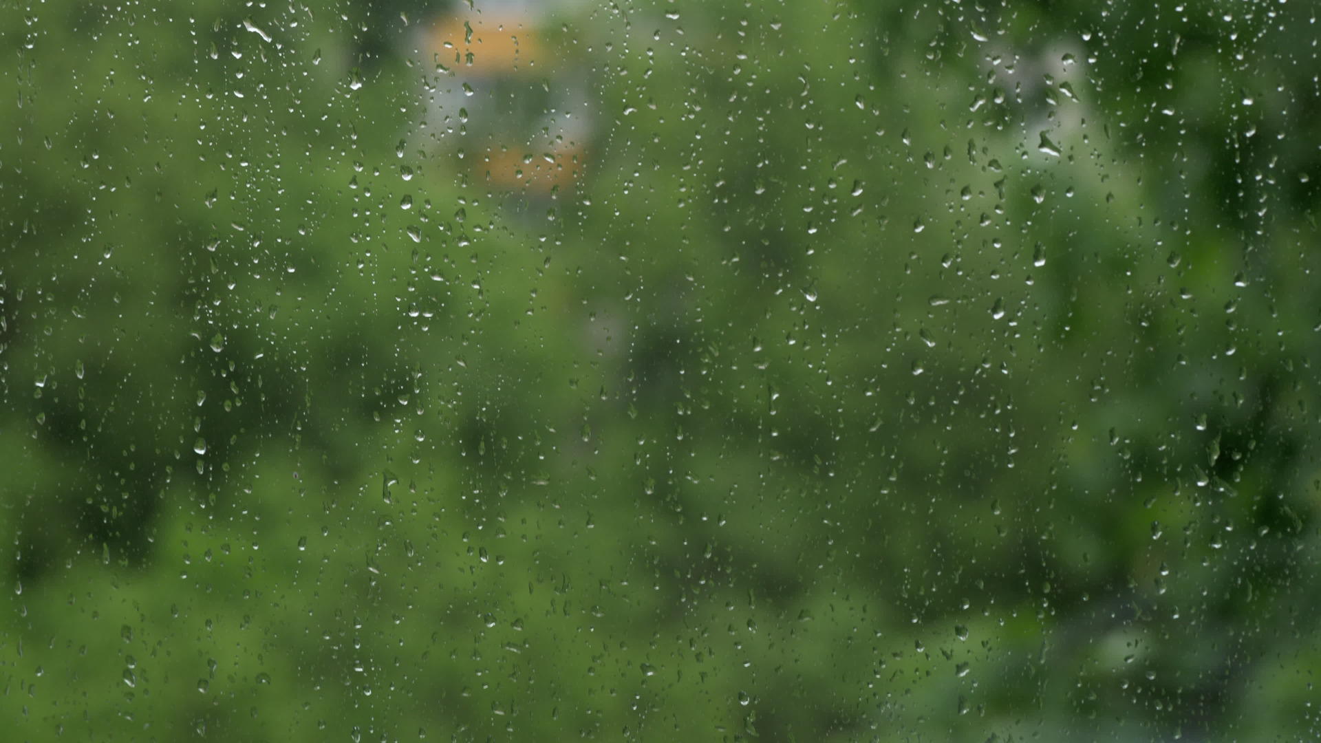 看看雨滴和公寓街区的窗口视频的预览图
