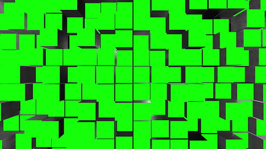 金属立方体组装绿色屏幕转换视频的预览图
