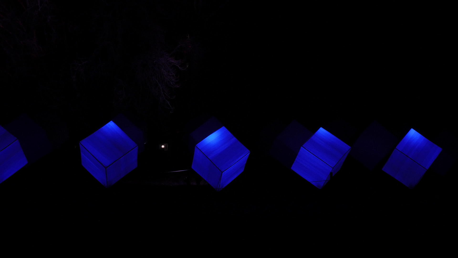 黑夜背景上的颜色变化立方体视频的预览图