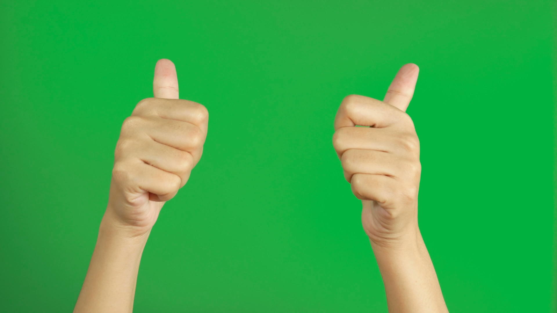 4k举起双手举起拇指指向染色体的关键绿色屏幕视频的预览图
