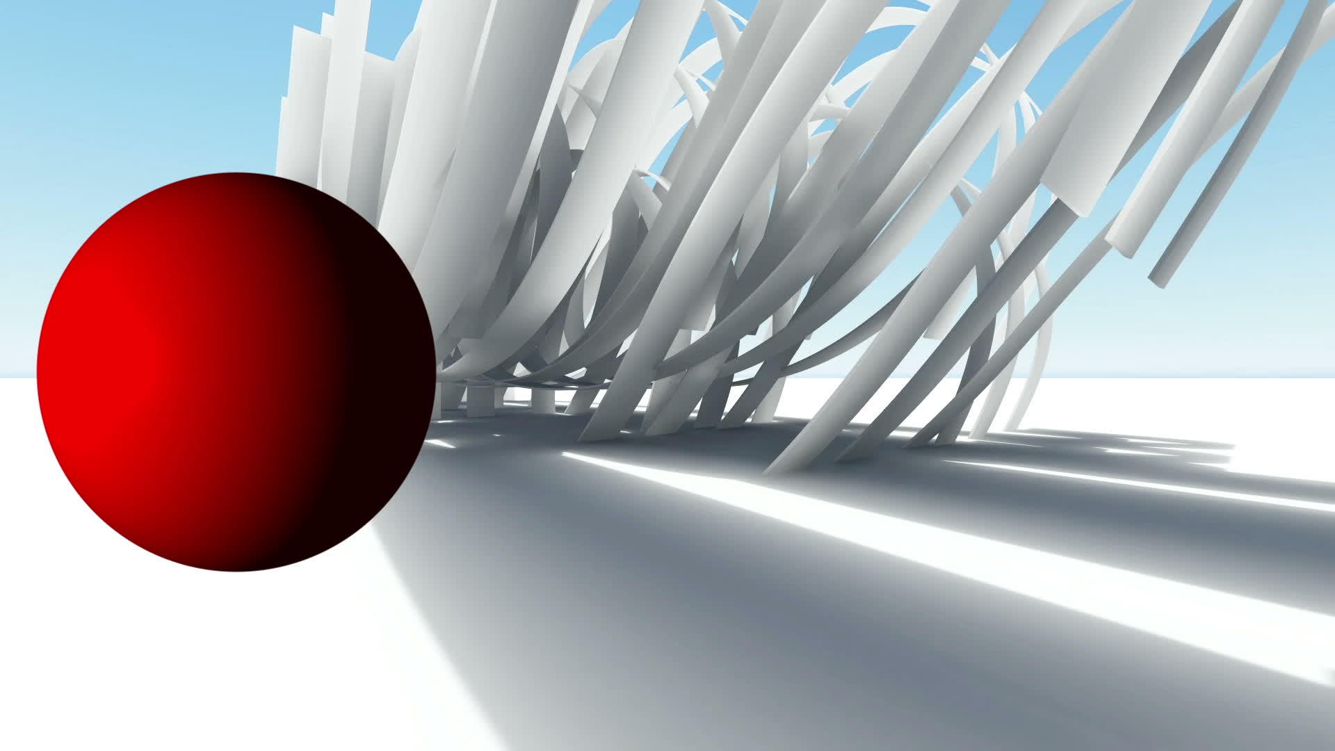 有机建筑和红球的概念视频的预览图