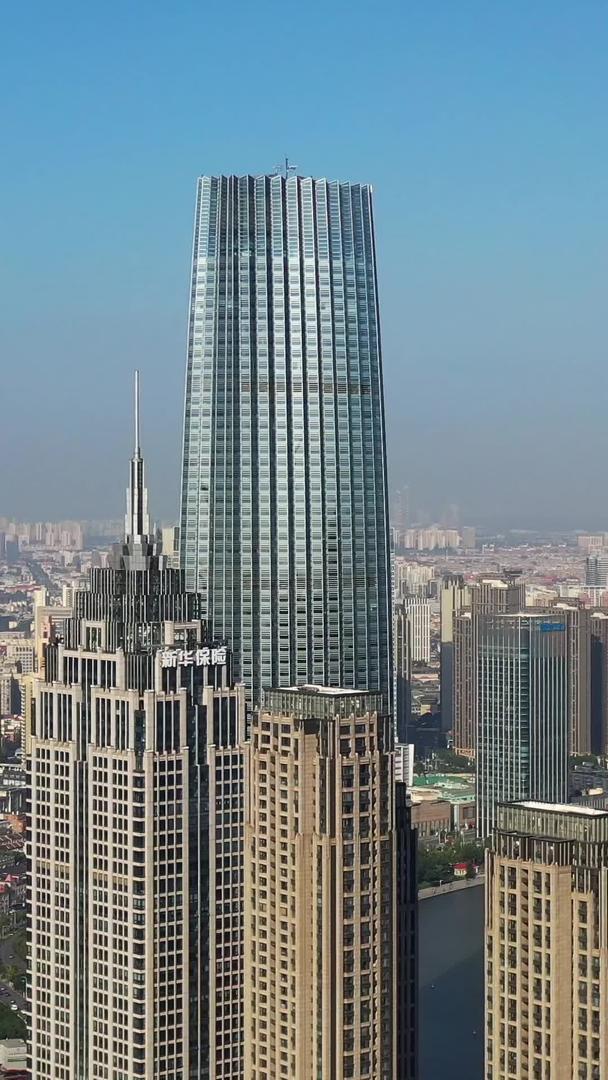 天津城市天际线高楼群航拍视频视频的预览图