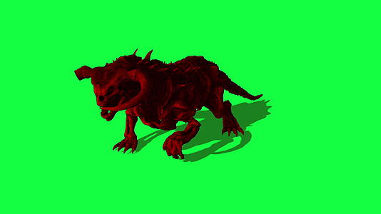 3D神秘动物的动画在绿屏上运行视频的预览图