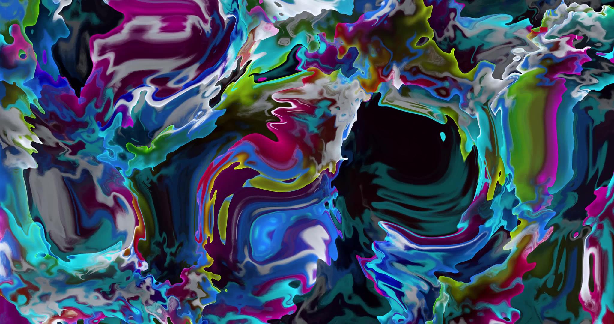 抽象动画液体背景美丽的数字绘画电影视频的预览图