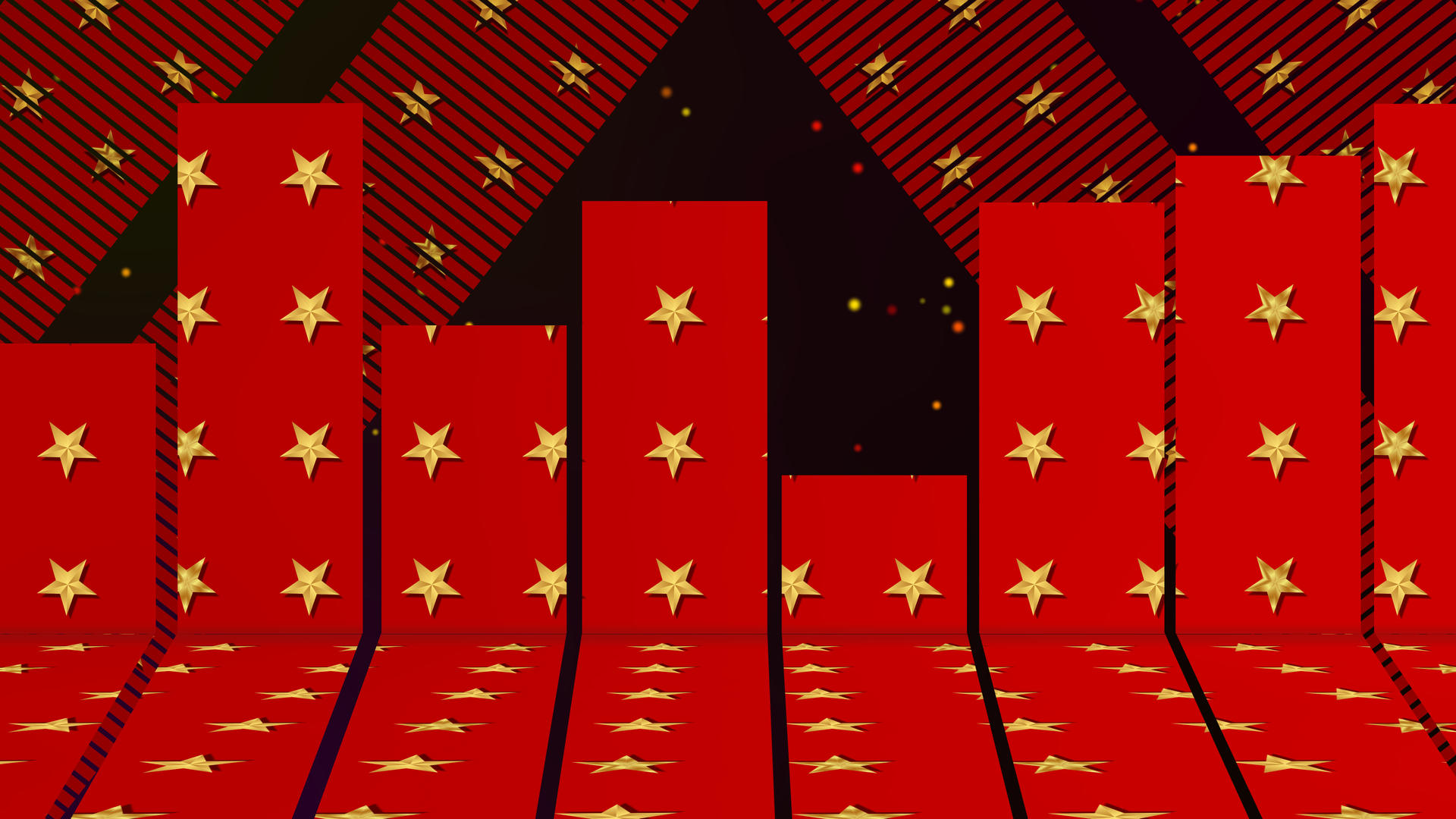 炫酷红色五角星矩阵舞台背景动画视频的预览图