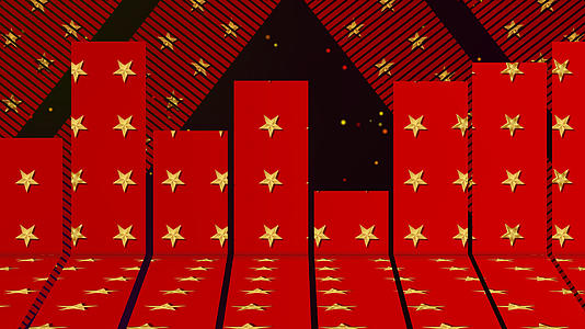 炫酷红色五角星矩阵舞台背景动画视频的预览图