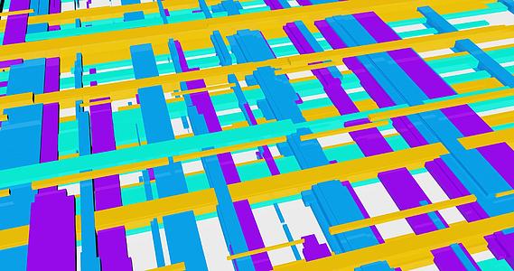 蓝色橙色和黄色数据管理算法背景R视频的预览图