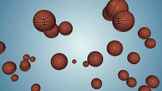 篮球以蓝色梯度缓慢飞行视频的预览图