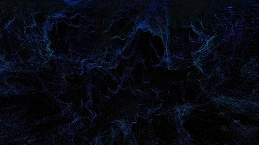 数百万蓝色颗粒大数据数字技术波形视频的预览图