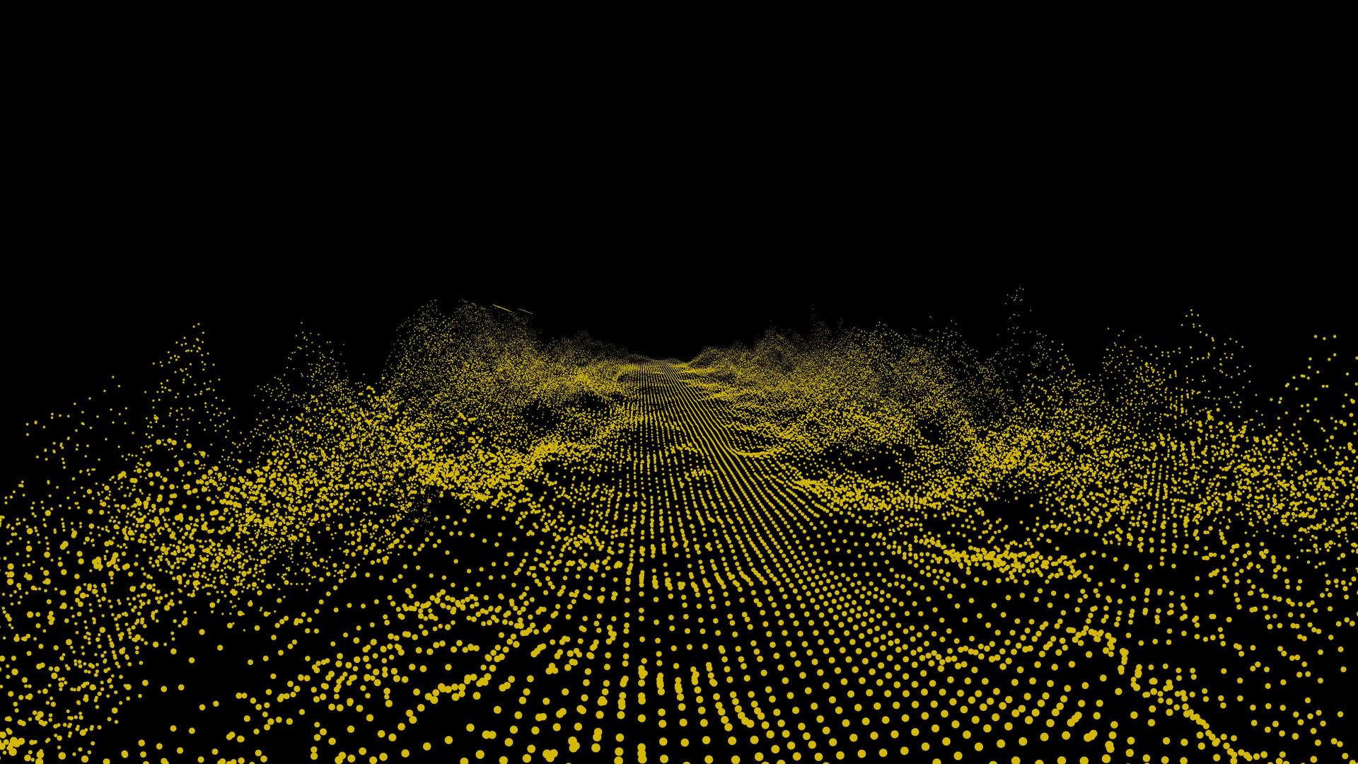 未来派抽象黄色波形音频音频音乐球可视化波技术数字视频的预览图