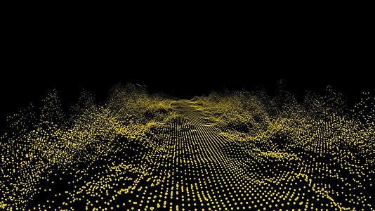 未来派抽象黄色波形音频音频音乐球可视化波技术数字视频的预览图