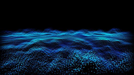 未来抽象暗海波形音频音频音乐可视化波技术数字表面视频的预览图