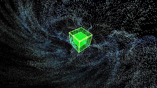 抽象的绿色百万粒子大数据数字技术正在不断移动视频的预览图
