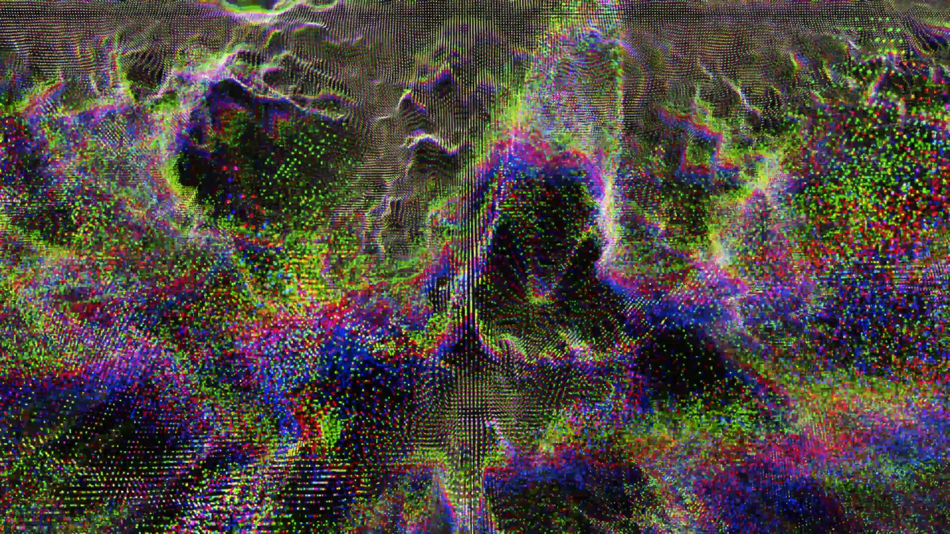抽象的红色和绿色蓝色颗粒巨大数据数字技术波形视频的预览图