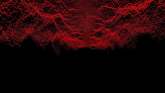 振动可视电波技术数字表面红色顶部波形球振动视频的预览图