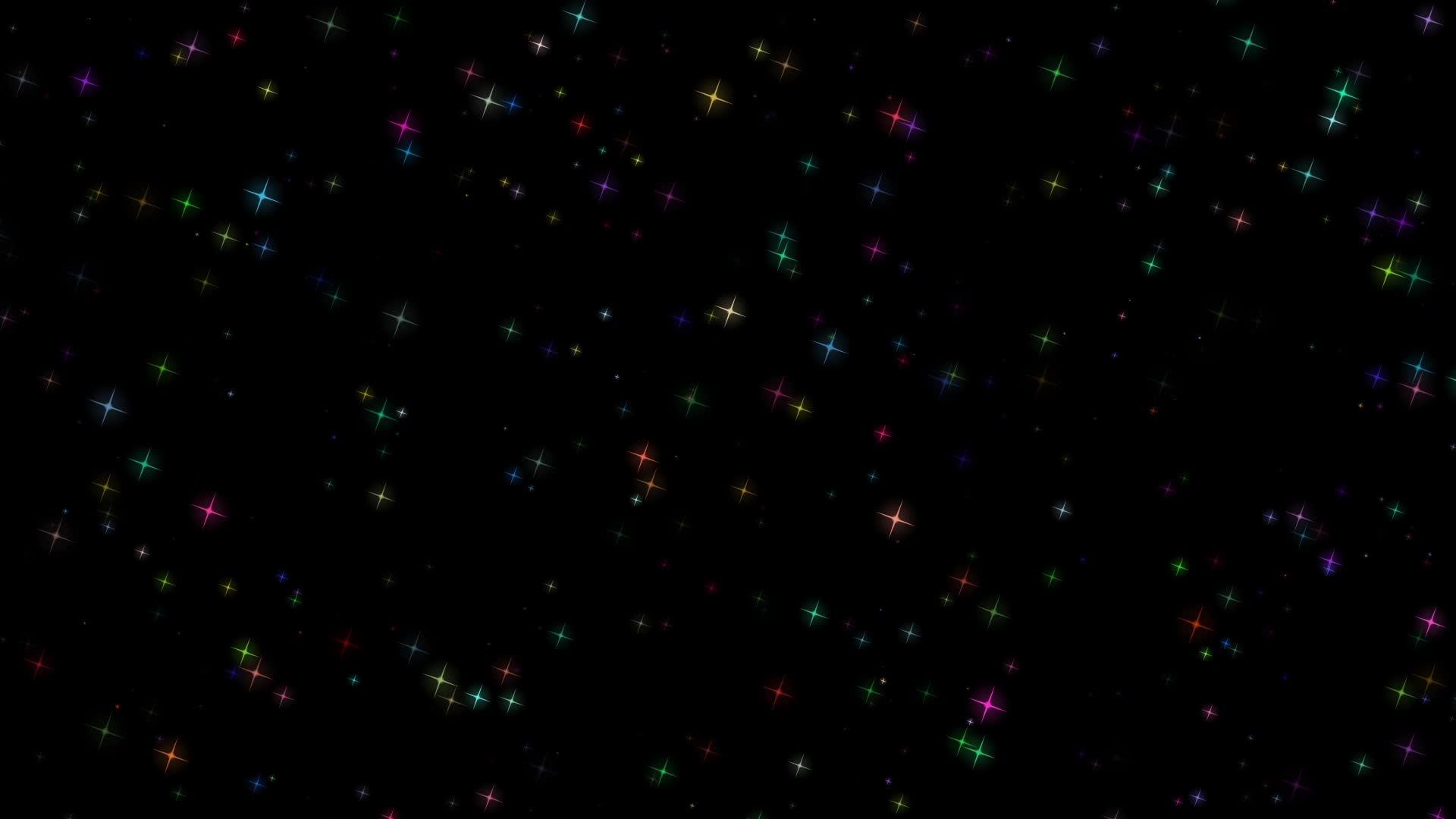 在黑色背景下多色恒星闪亮hd视频的预览图