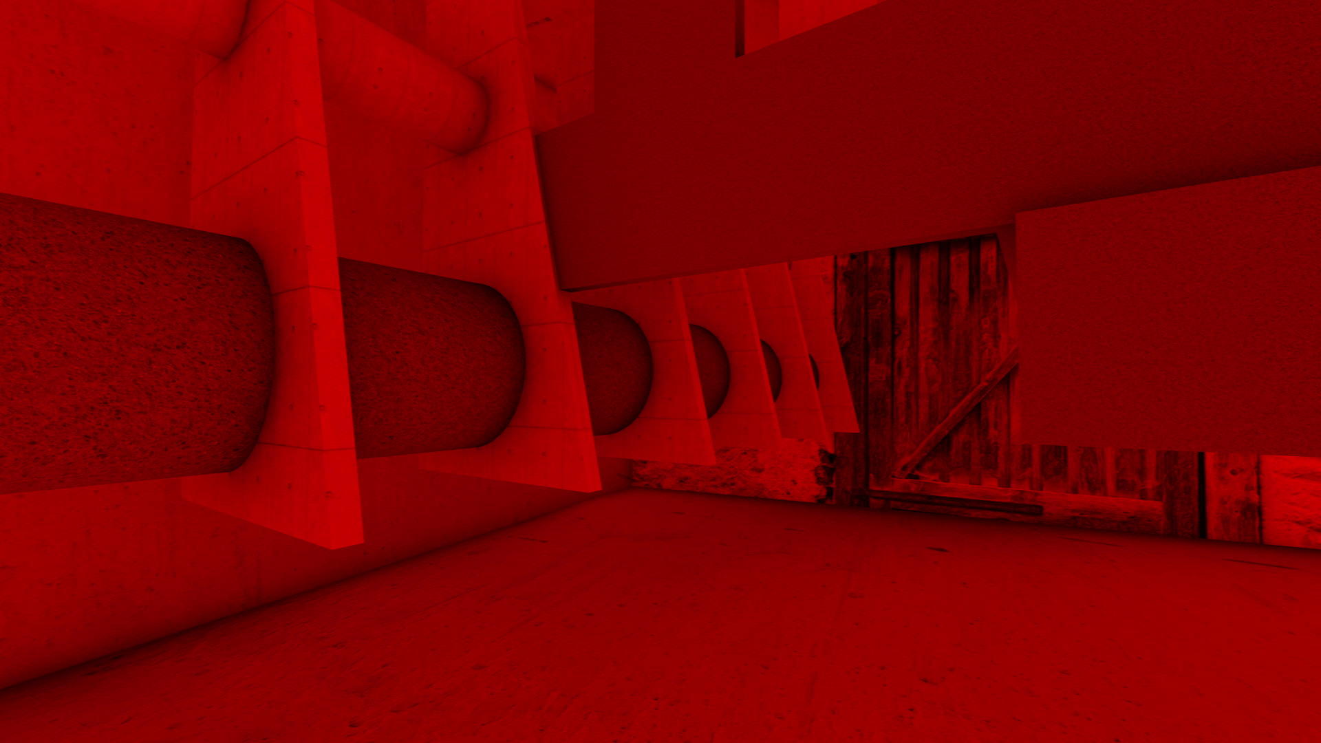 红色3d抽象混凝土室内动画视频的预览图