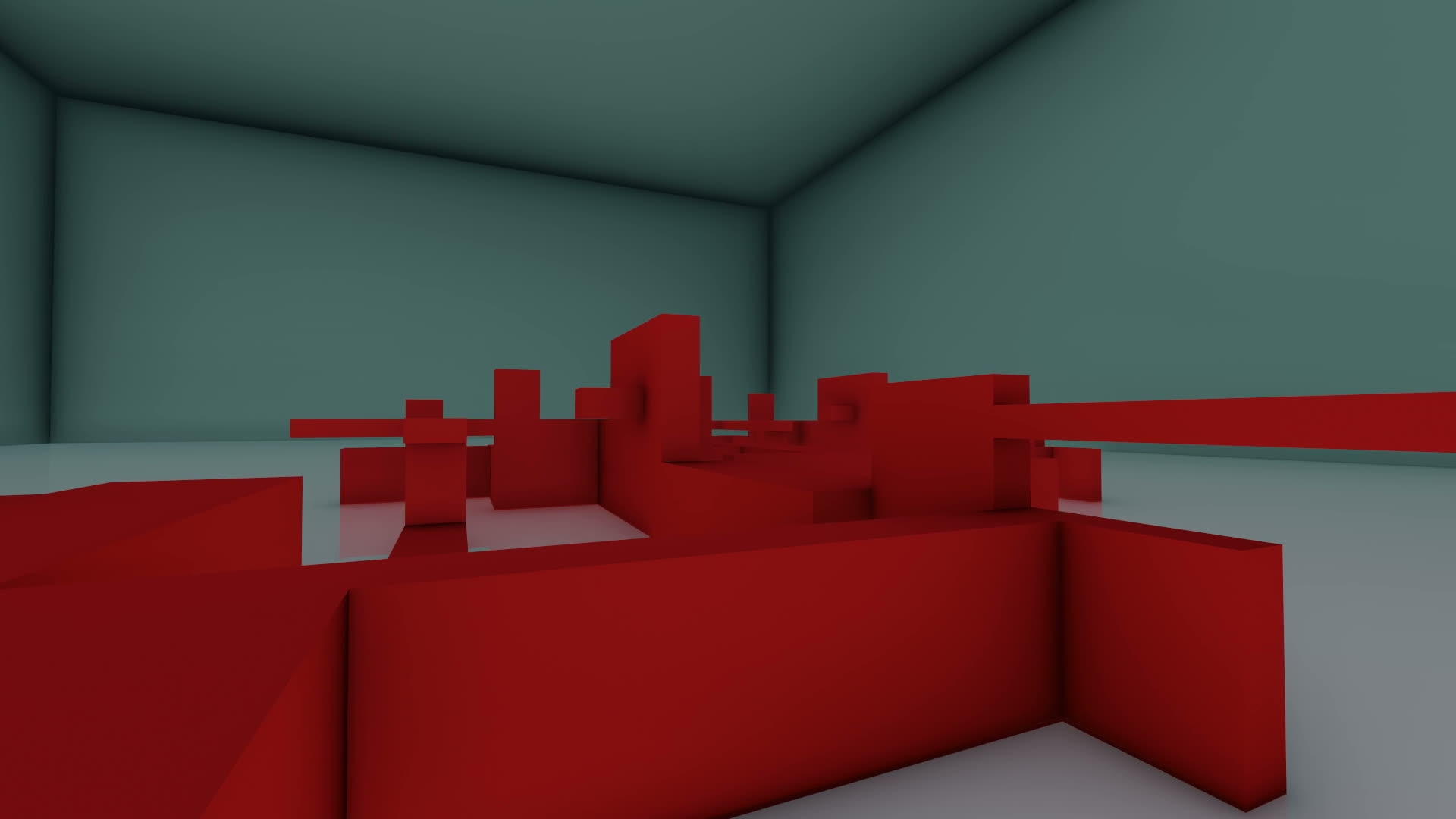空红色混凝土室33d动画和铸造视频的预览图