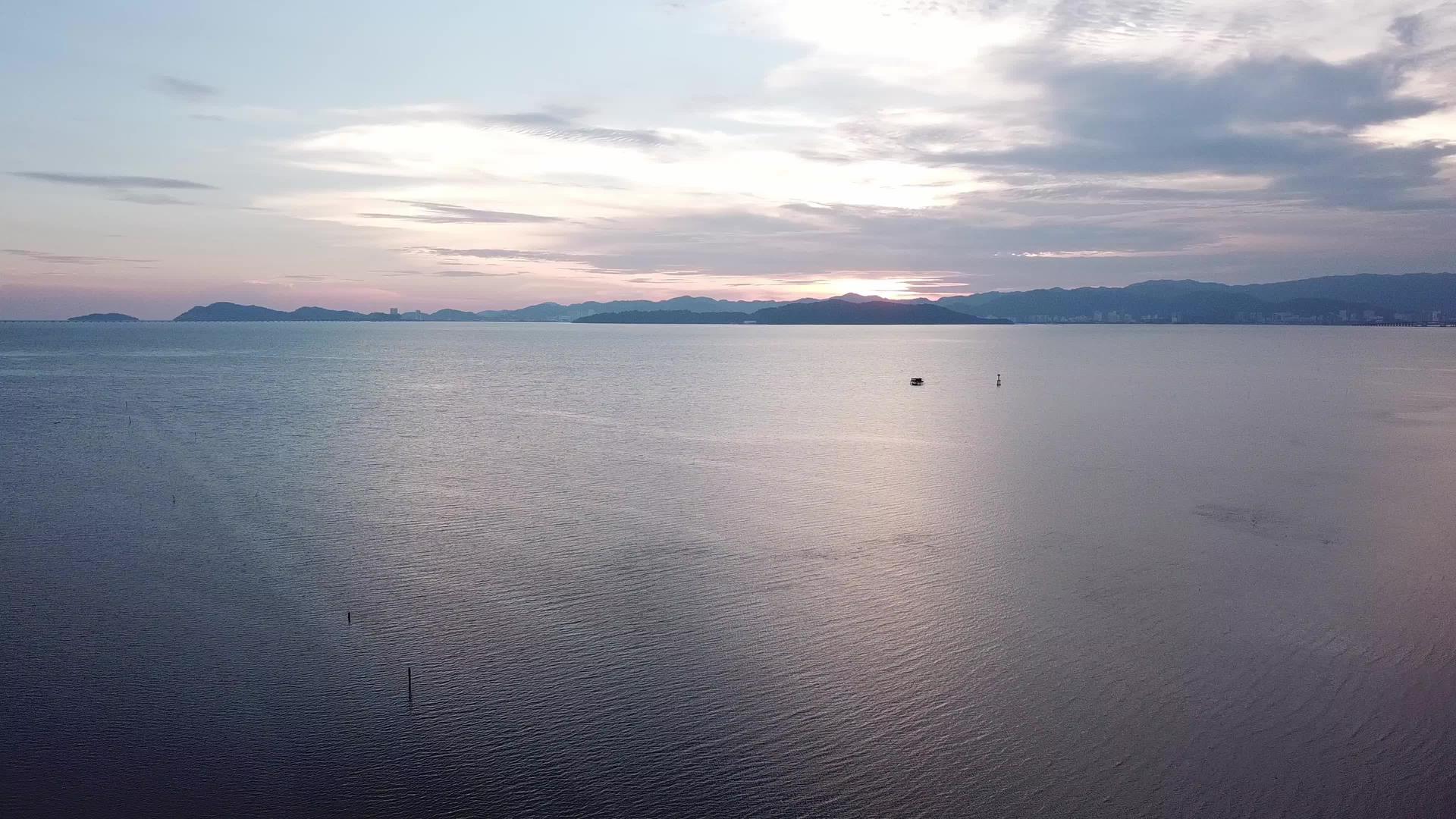 奉江岛的日落风光视频的预览图