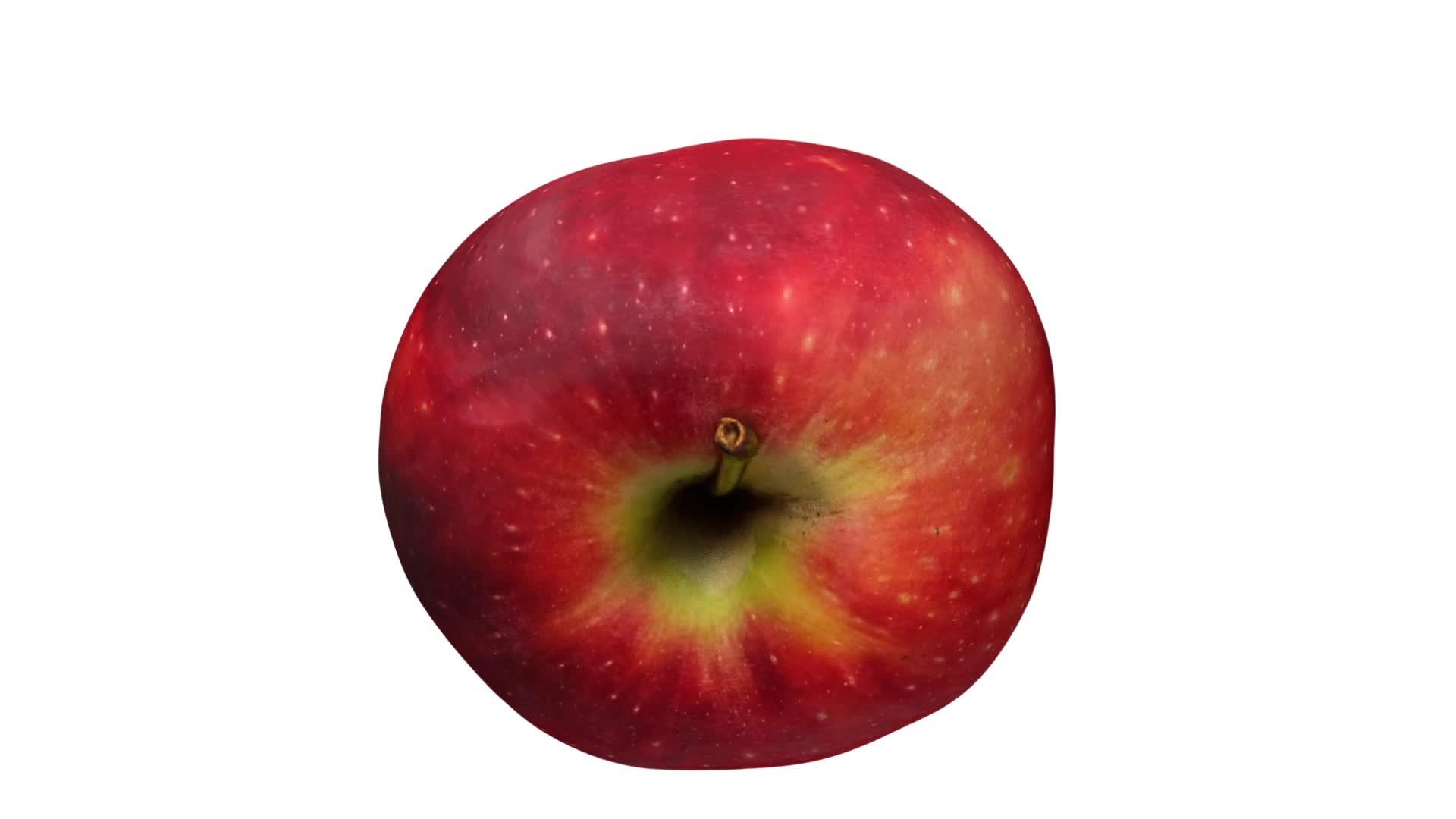 在白色背景上旋转美味的红苹果03视频的预览图