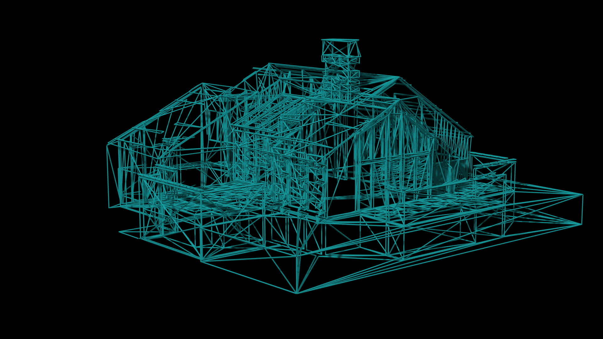 房屋电线框架模型视频的预览图