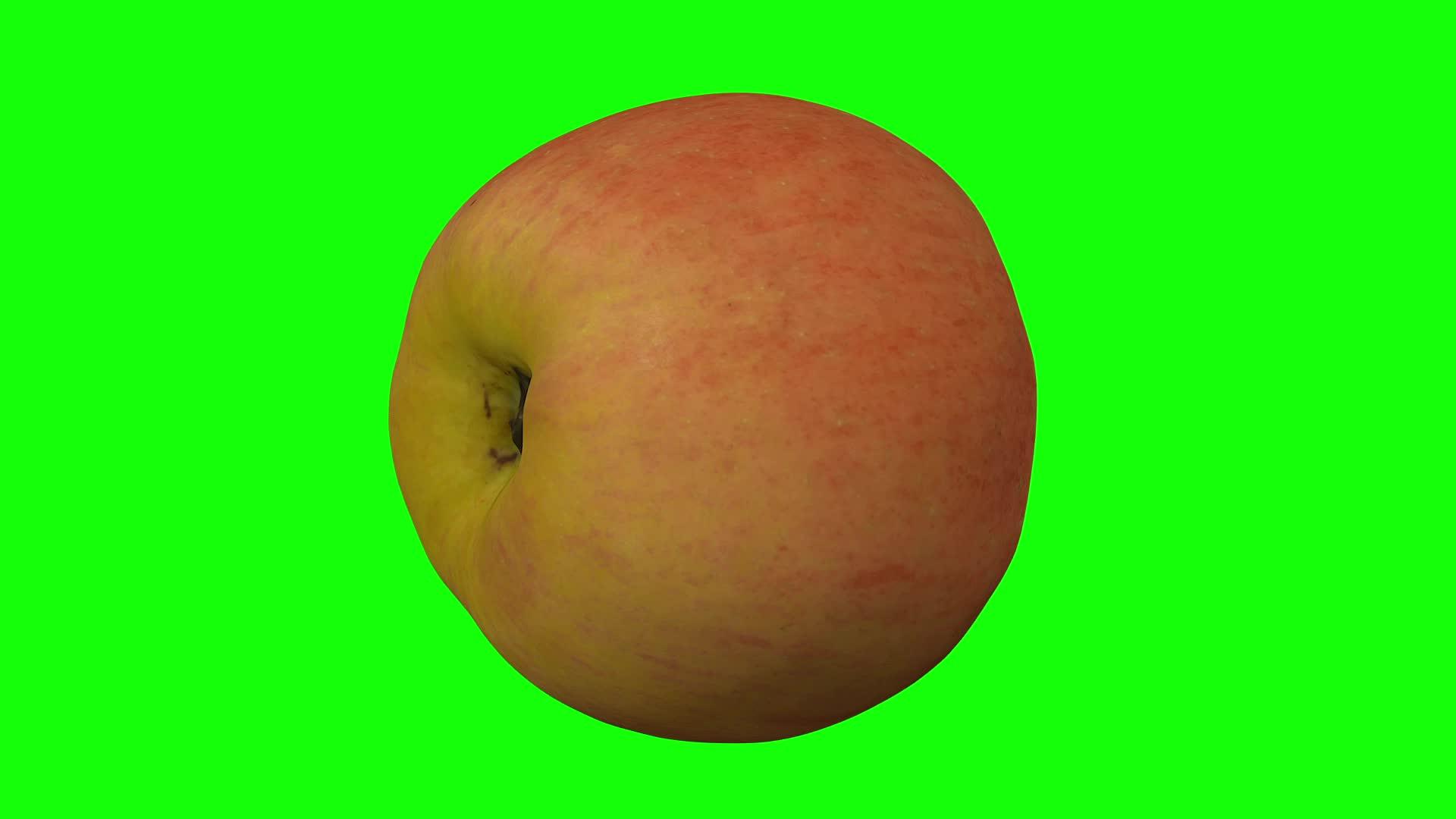 绿背景的fuji苹果旋转02视频的预览图