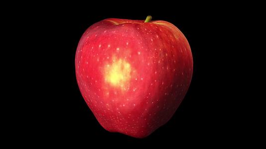在黑色背景1上旋转美味的红苹果视频的预览图