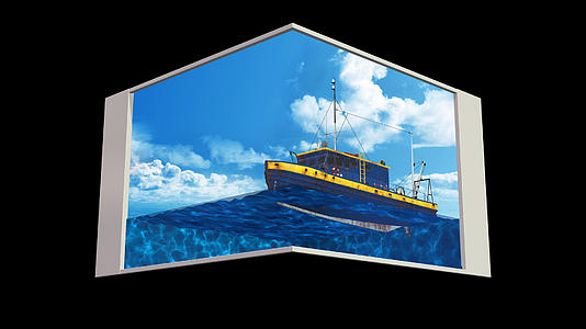 4K清凉夏天大海渔船裸眼3D效果视频的预览图
