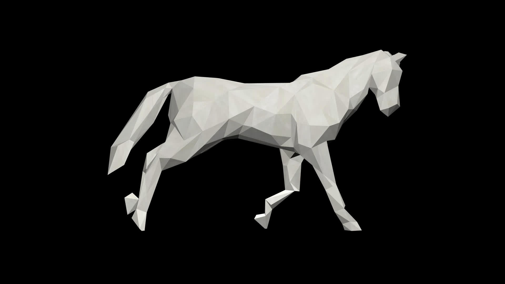 3D低积累面白纸马无缝循环阿尔法频道视频的预览图