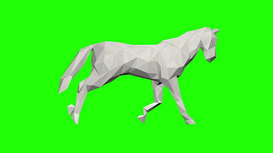 3D白纸马无缝循环绿色铬视频的预览图