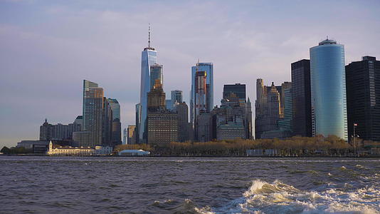 上午在曼哈顿城市天线纽约州视频的预览图