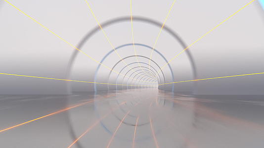 白色隧道有发光背景3D翻接视频的预览图