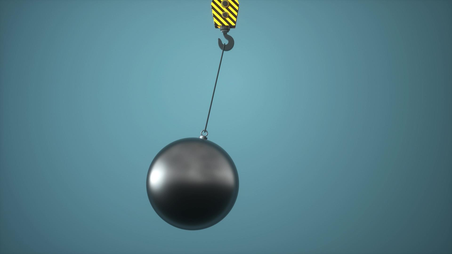 蓝色背景重量和钩球3D造型视频的预览图