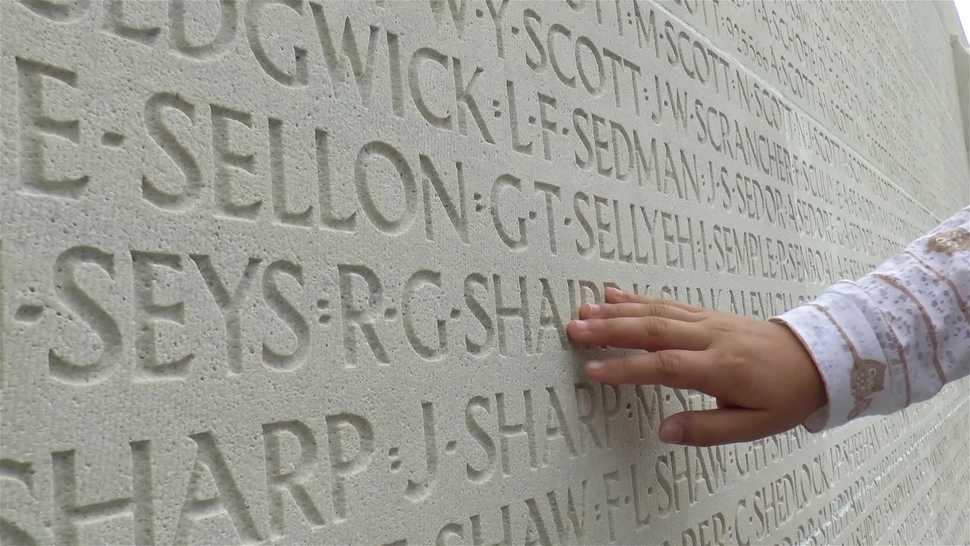 一名女孩向死去的士兵向加拿大国家纪念馆致敬canadian视频的预览图
